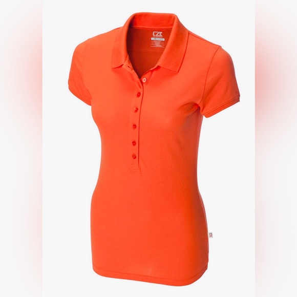 Collage Orange 🍊 Sweet Spot Skinny Polo Cutter&Buck - Picture 1 of 9